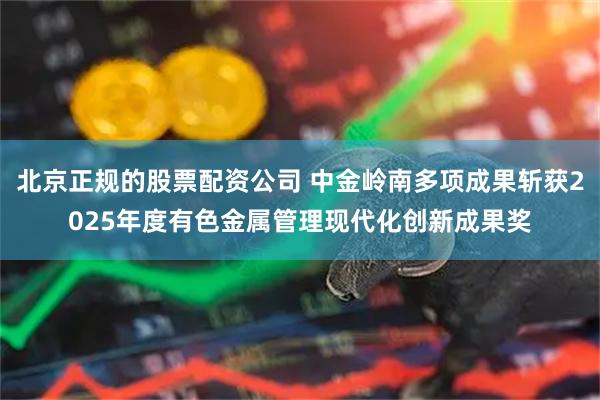 北京正规的股票配资公司 中金岭南多项成果斩获2025年度有色金属管理现代化创新成果奖